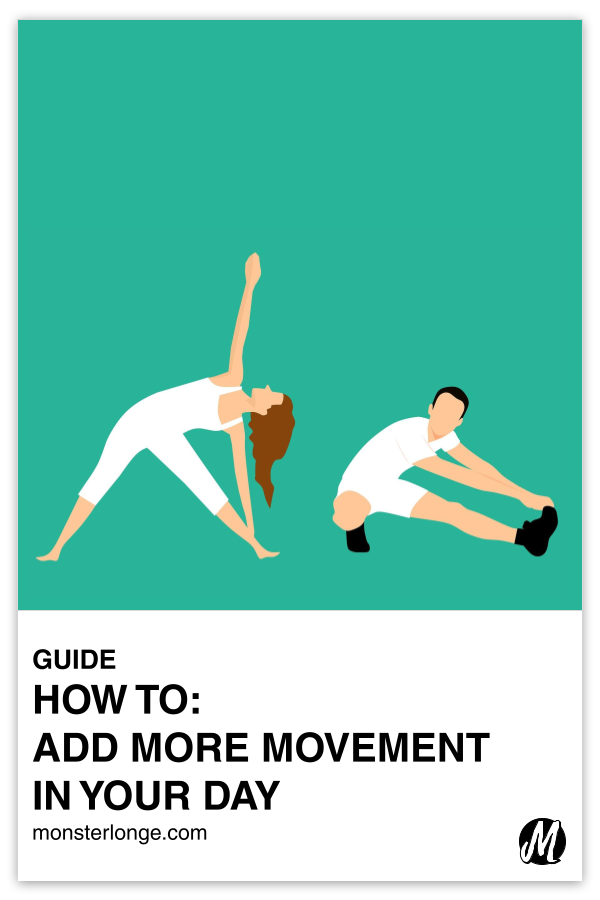 How To: Add More Movement In Your Day written in text with image of a man and woman stretching.