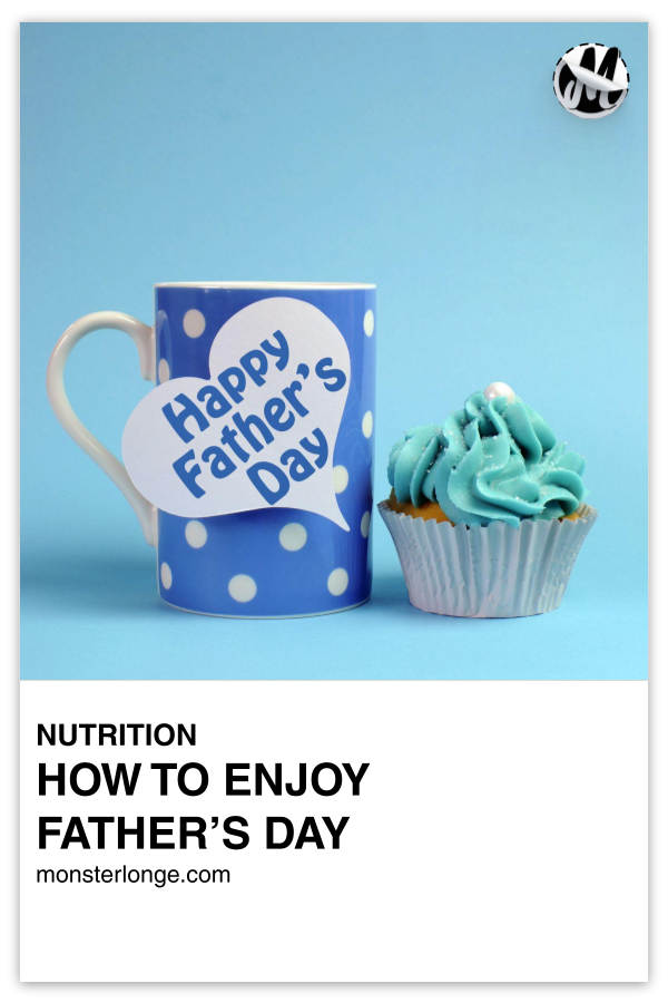 How To Enjoy Father's Day written in text with image of a coffee mug and cupcake.