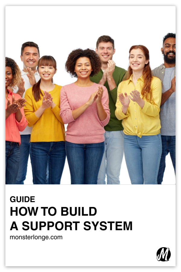 How To Build A Support System written in text with image of a group of people clapping and showing their support.