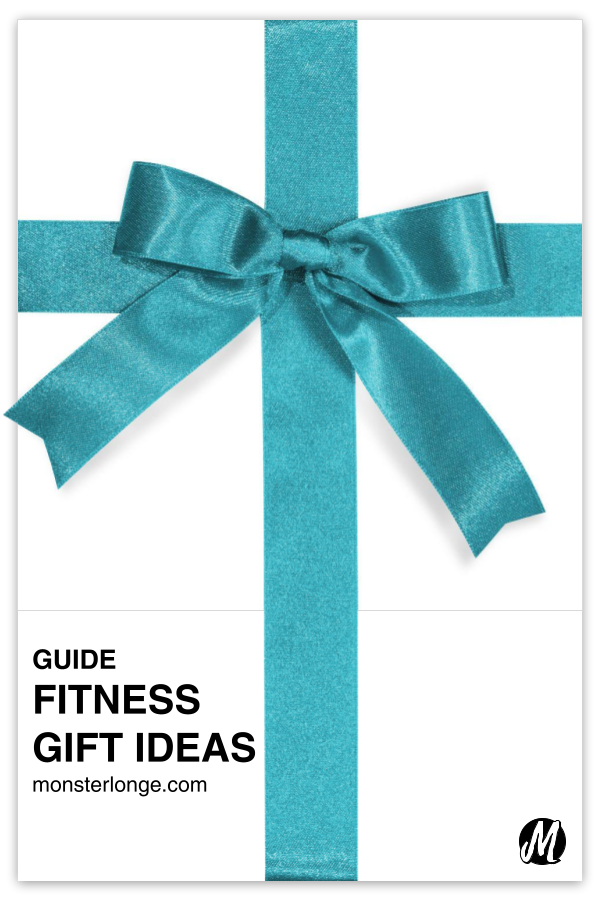 Fitness Gift Ideas written in text with image of a turquoise ribbon and bow.