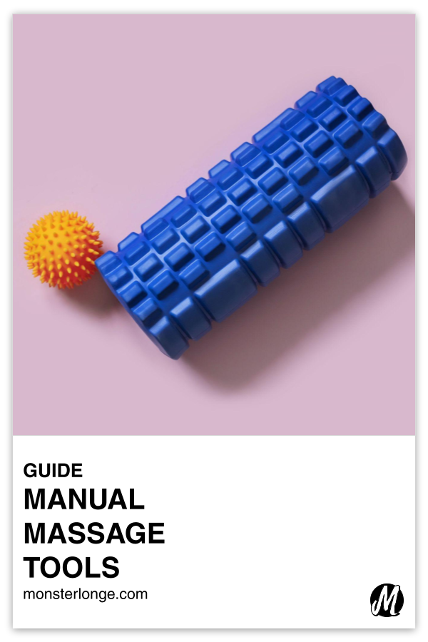Manual Massage Tools written in text with image of a spiky massage ball and foam roller.