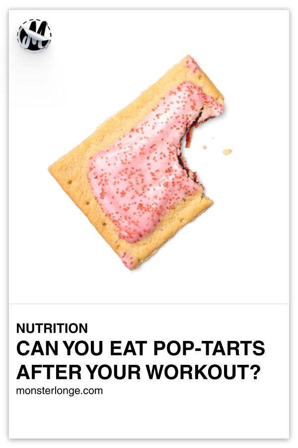 Can You Eat Pop-Tarts After Your Workout? written in text with image of a Pop-Tart with a bite mark.