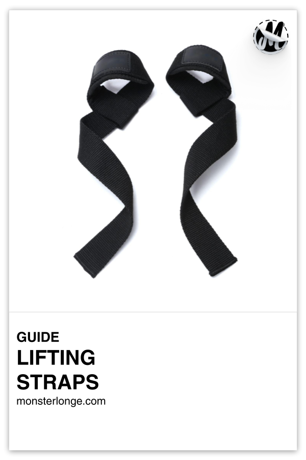 Lifting Straps written in text with image of a pair of black lifting straps.